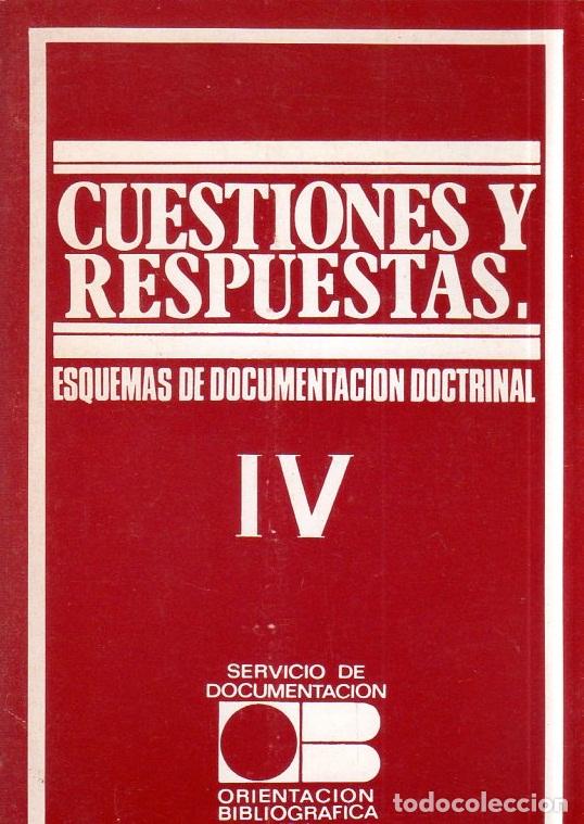 Libros de segunda mano: CUESTIONES Y RESPUESTAS. ESQUEMAS DE DOCUMENTACION DOCTRINAL.  1&ordf; ED. 1977. - Foto 1