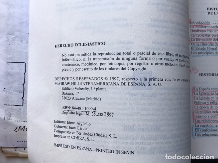 Libros de segunda mano: Derecho eclesi&aacute;stico. Iv&aacute;n C. Ib&aacute;n - Foto 4