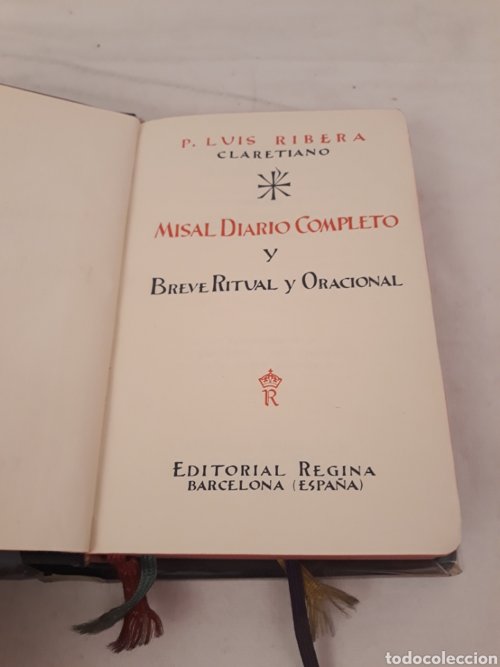 Libros de segunda mano: Misal diario completo y breve ritual y oracional.1965.