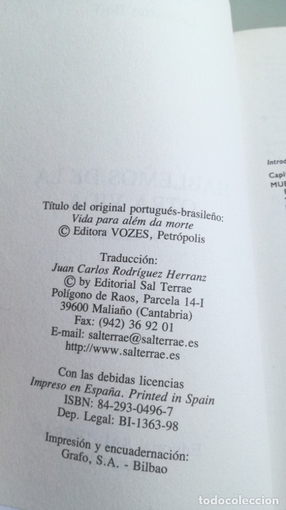 Libros de segunda mano: HABLEMOS DE LA OTRA VIDA - LEONARDO BOFF - Foto 5