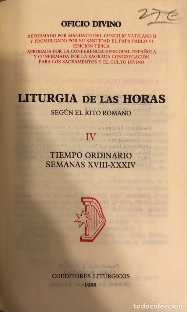 liturgia de las horas. oficio divino. coeditore Comprar Libros de