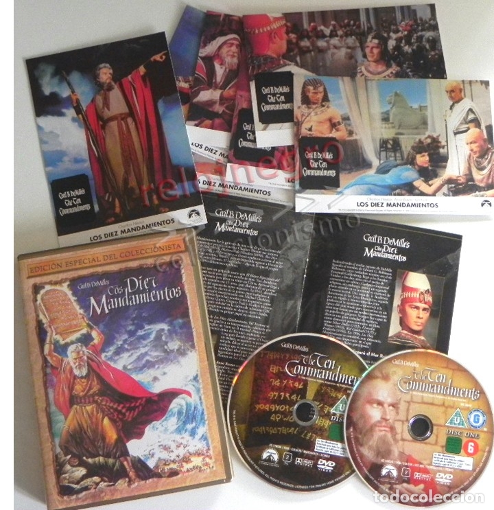 Libros de segunda mano: DVD PEL&Iacute;CULA LOS DIEZ MANDAMIENTOS ESPECIAL COLECCIONISTA EXTRAS CARTELES CHARLTON HESTON - NO LIBRO