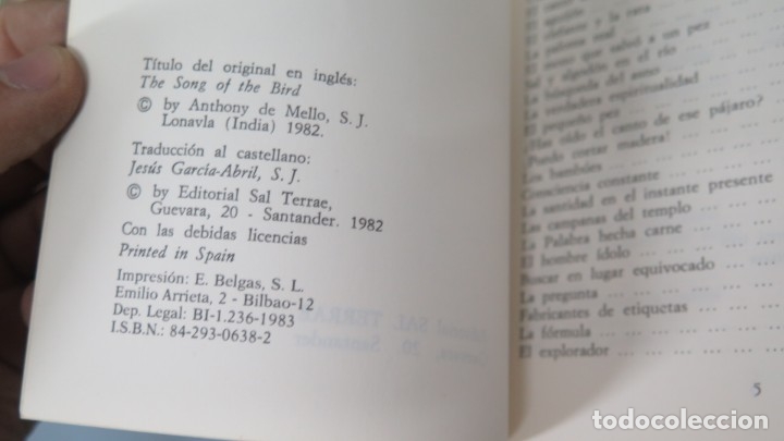 Libros de segunda mano: EL CANTO DEL P&Aacute;JARO. ANTHONY DE MELLO, S.J - Foto 6