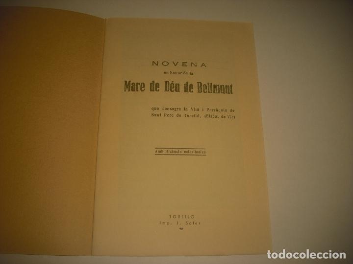 Libros de segunda mano: NOVENA EN HONOR DE LA MARE DE DEU DE BELLMUNT. - Foto 2