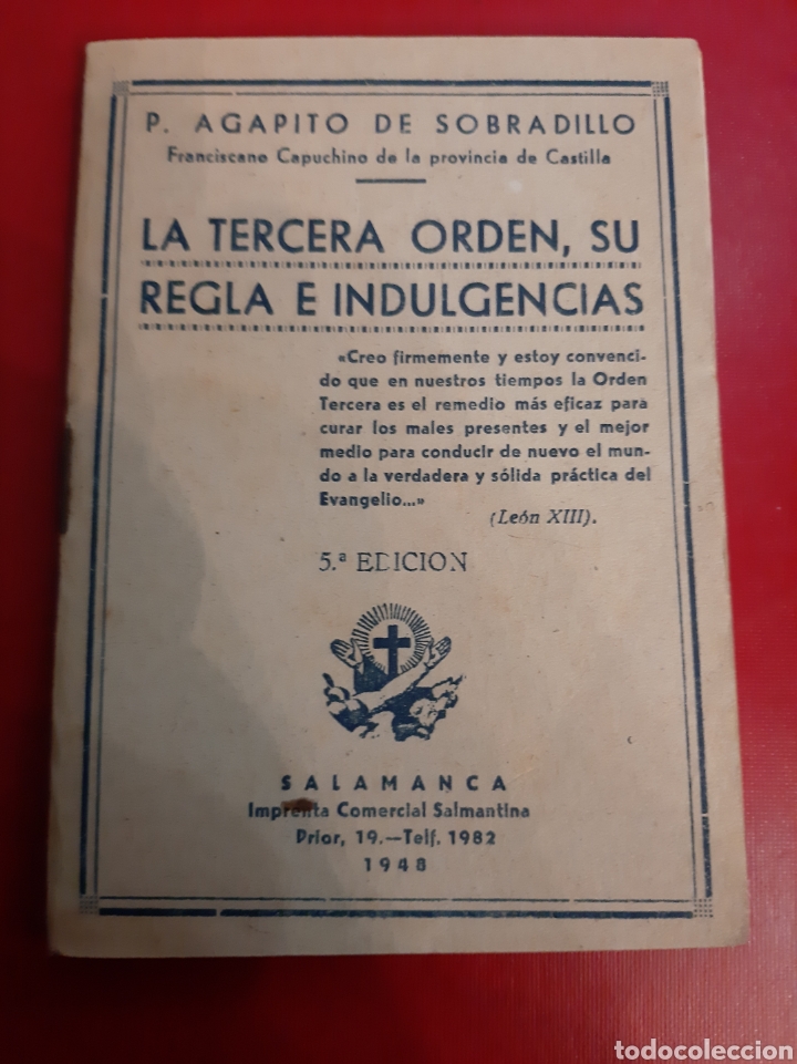 Second hand books: 1848 Salamanca Agapito de Sobradillo regla indulgencias imprenta comercial Salamantina