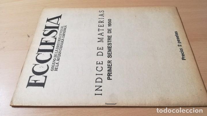 Libri di seconda mano: INDICE MATERIAS PRIMER SEMESTRE	1950	   REVISTA ECCLESIA  	 / 	TXT609A