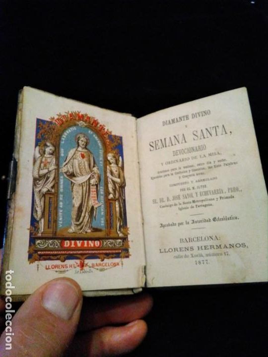 Libros de segunda mano: LIBRO DEVOCIONARIO DIAMANTE DIVINO Y SEMANA SANTA 1877