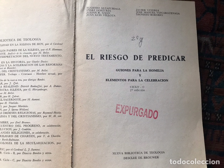 Libros de segunda mano: El riesgo de predicar. Dionisio Borobio. Expurgo - Foto 2