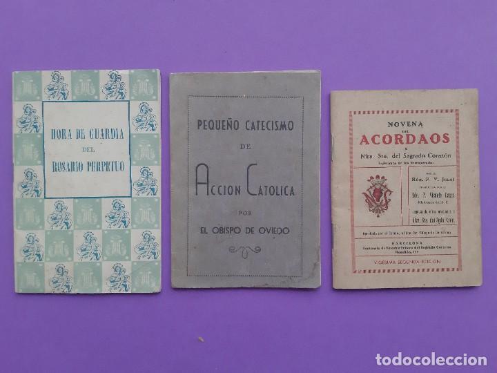 Libri di seconda mano: LOTE 3 LIBRILLOS NOVENA ACORDOS  PEQUE&Ntilde;O CATECISMO OVIEDO ROSARIO PERPETUO HORA DE GUARDIA