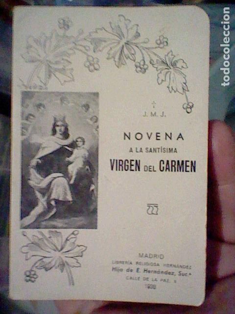 Libros de segunda mano: 1938 VIRGEN CARMEN NOVENA 64 PAG HOJAS ROSA 12 X 8 CMS TIEMPOS GUERRA CIVIL
