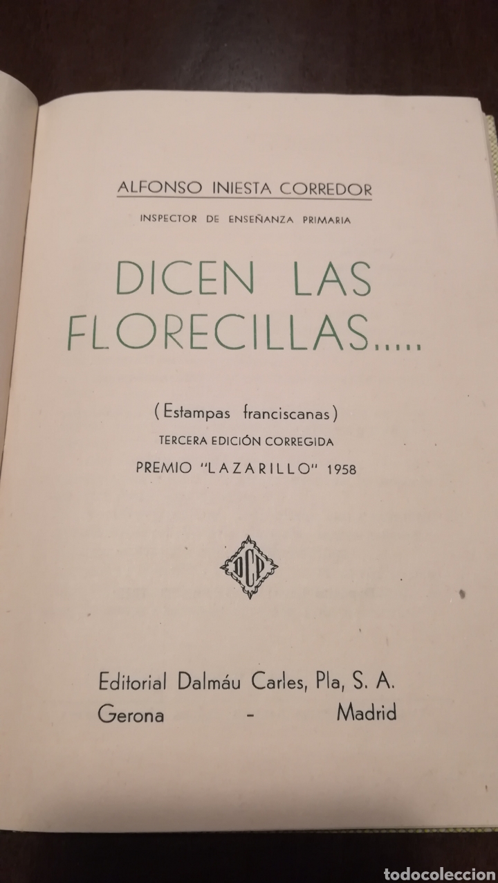 Libros de segunda mano: Dicen las florecillas (Estampas Franciscanas). Libro de 1959. - Foto 2