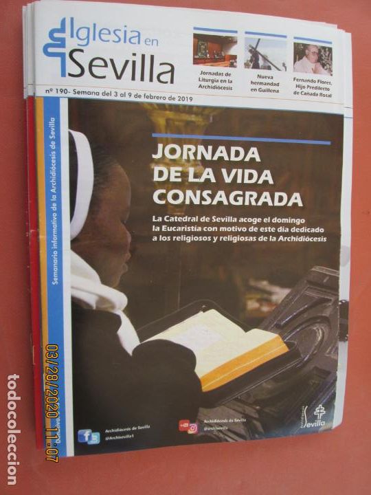 Libri di seconda mano: IGLESIA EN SEVILLA  SEMANARIO SEVILLA N&ordm; 190-  FEBRERO 2019- JORNADA DE LA VIDA CONSAGRADA