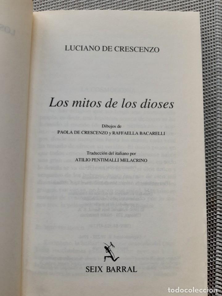 Libros de segunda mano: Los mitos de los dioses Luciano de Crescenzo - Foto 5