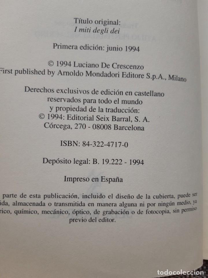 Libros de segunda mano: Los mitos de los dioses Luciano de Crescenzo - Foto 6