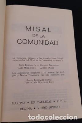 Libros de segunda mano: MISAL DE LA COMUNIDAD, ED. PAULINAS, 1972 - Foto 2