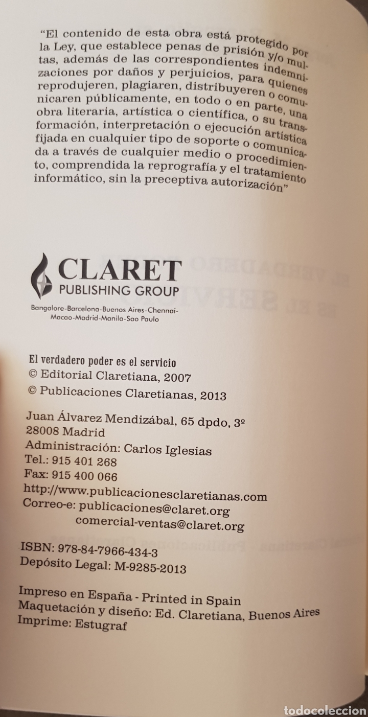 Libros de segunda mano: Libro EL VERDADERO PODER ES EL SERVICIO - Foto 5