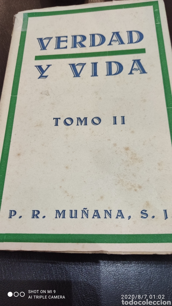 VERDAD Y VIDA, POR RAMÓN J. DE MAÑANA, TOMÓ II, 1944 (Libros de Segunda Mano - Religión)