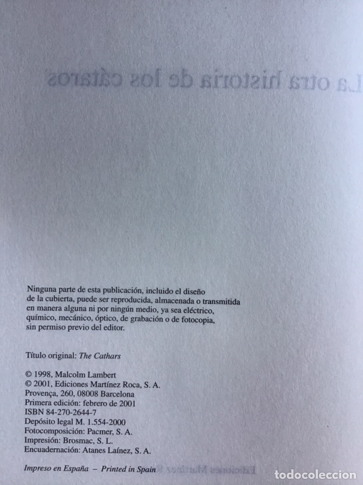 Libros de segunda mano: LA OTRA HISTORIA DE LOS C&Aacute;TAROS / MALCOLM LAMBERT / MART&Iacute;NEZ ROCA - Foto 3