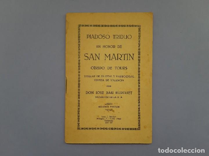 Libri di seconda mano: PIADOSO TRIDUO EN HONOR DE SAN MARTIN OBISPO DE TOURS POR JOSE BAU BURGUET 1957 2&ordf; EDICION