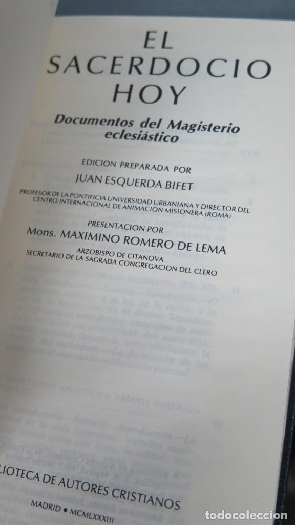 Libros de segunda mano: 1983.- EL SACERDOCIO HOY. DOCUMENTOS DEL MAGISTERIO ECLESIASTICO. B.A.C - Foto 2