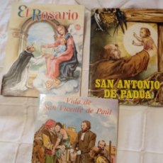 Libros de segunda mano: EL ROSARIO,VIDA DE SAN VICENTE DE PAUL Y SAN ANTONIO DE PADUA