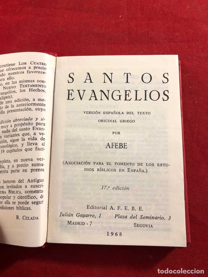 Libros de segunda mano: Santos evangelios - Foto 1