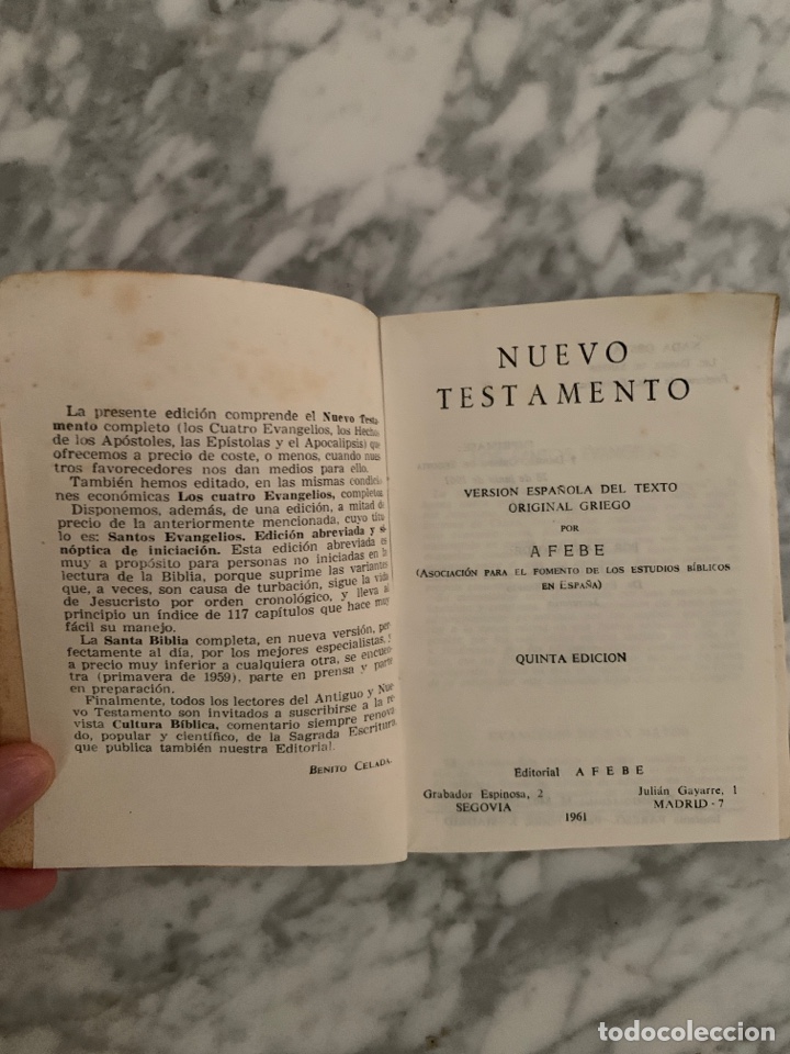 Libros de segunda mano: Libro Nuevo Testamento. Editorial AFEBE 1961 - Foto 2