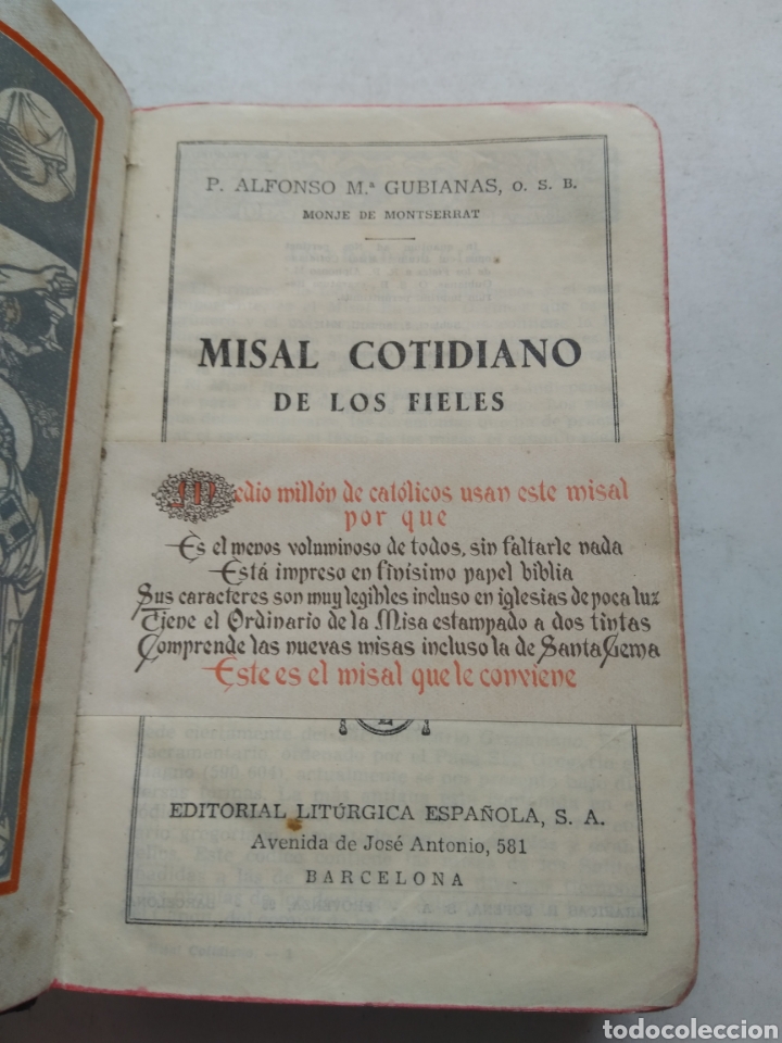 Libros de segunda mano: MISAL COTIDIANO/P. GUBIANAS - Foto 3