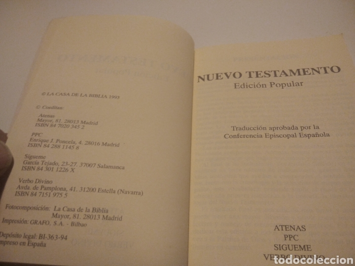 Libros de segunda mano: Nuevo Testamento, edici&oacute;n popular - Foto 2