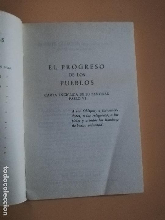 Libros de segunda mano: EL PROGRESO DE LOS PUEBLOS. EDICIONES MARIANAS. 1967. - Foto 2