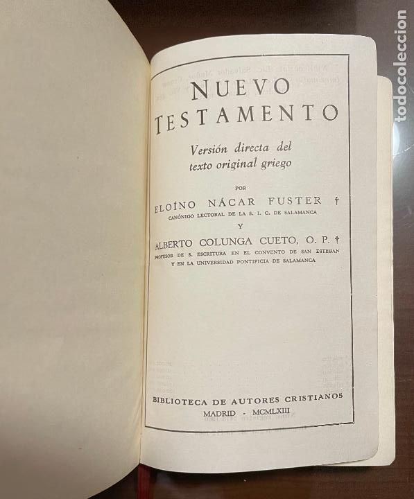 Libros de segunda mano: NUEVO TESTAMENTEO NACAR COLUNGA, 1963 - Foto 3
