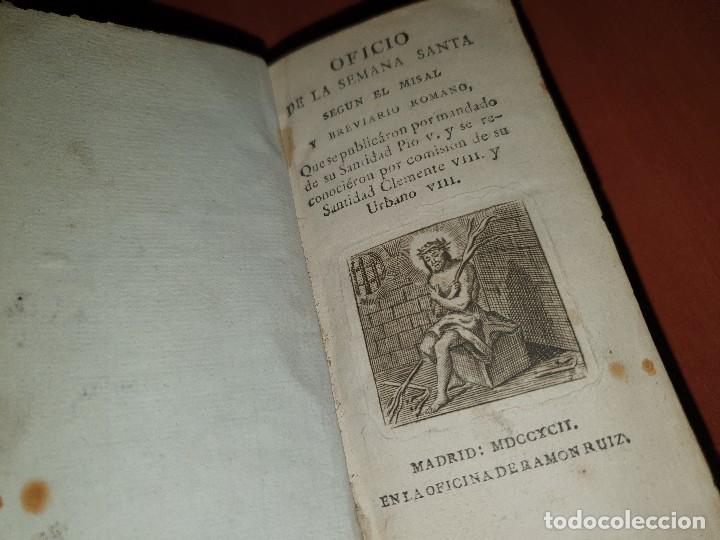 Libros de segunda mano: Oficio de la semana santa segun el misal y breviario romano, madrid 1792
