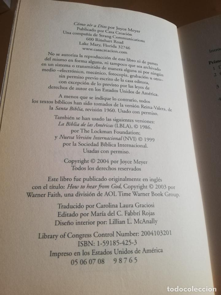 Libros de segunda mano: COMO OIR A DIOS. JOYCE MEYER. CASA CREACION. 2003. - Foto 4