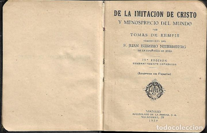 antiguo libro de la imitacion de cristo y menos - Comprar de religión de segunda mano en - 238639180