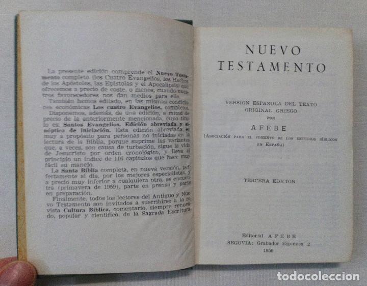 Libros de segunda mano: NUEVO TESTAMENTO. EDITORIAL AFEBE, 1959 - Foto 2
