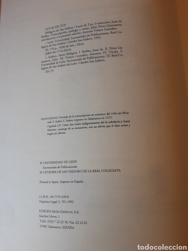Libros de segunda mano: Milagros de San Isidoro. - Foto 5