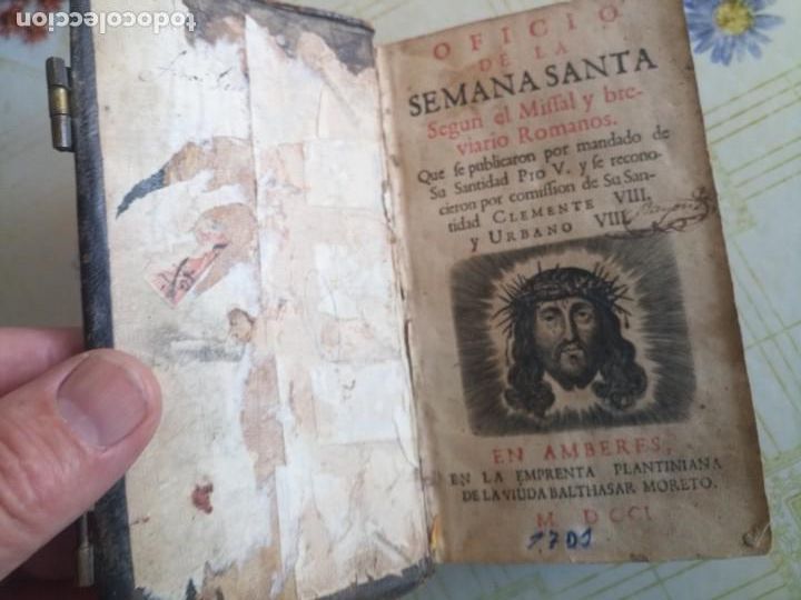 Libros de segunda mano: Antiguo libro 1701 oficio de la semana Santa