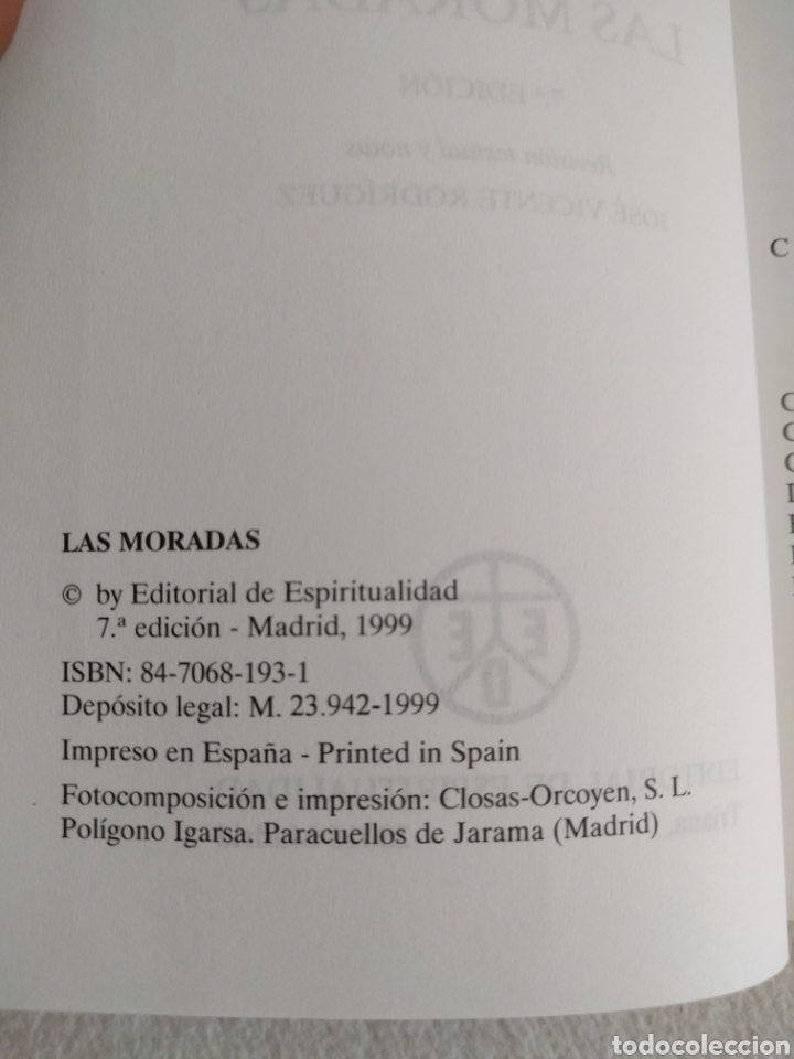 Libros de segunda mano: Santa Teresa. Las Moradas.1999. - Foto 3