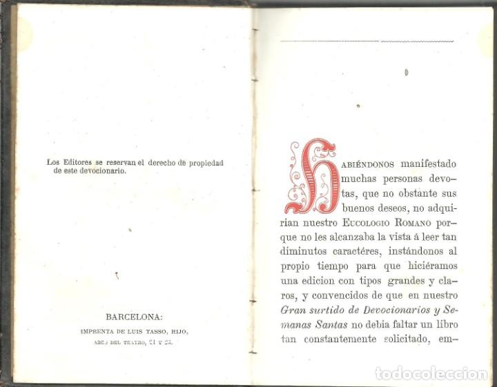 Libros de segunda mano: EUCOLOGIO ROMANO - DEVOCIONARIO COMPLETO - 1879 - Foto 6