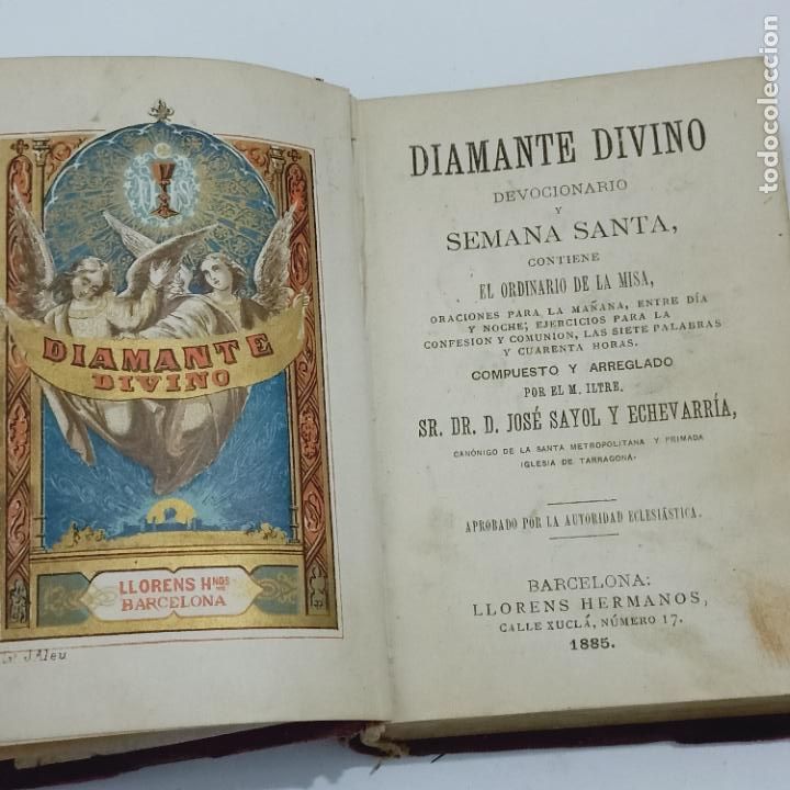 Libros de segunda mano: Diamante Divino devocionario y Semana Santa 1885