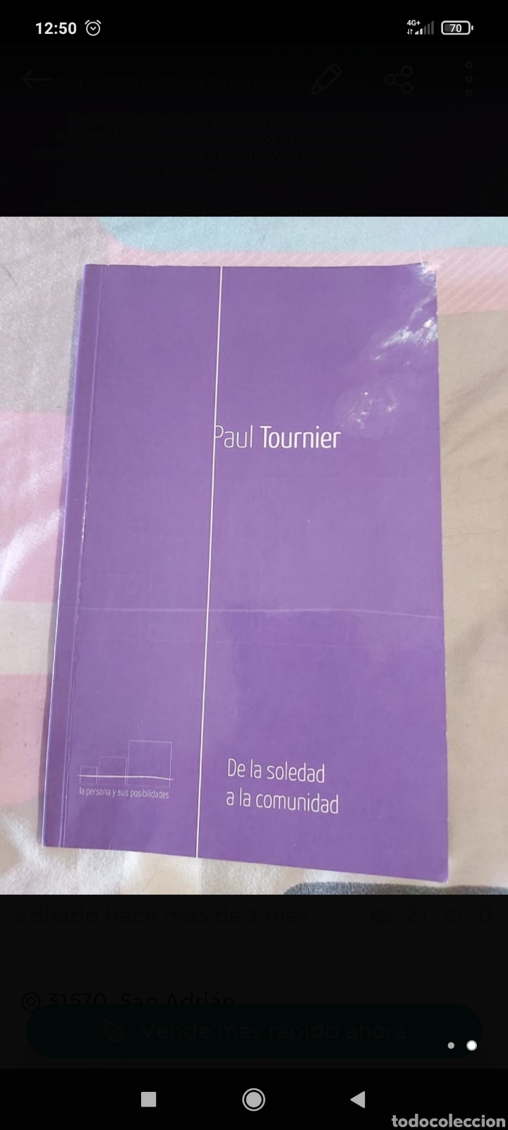 Libros de segunda mano: De la soledad a la comunidad,Paul Tournier - Foto 1