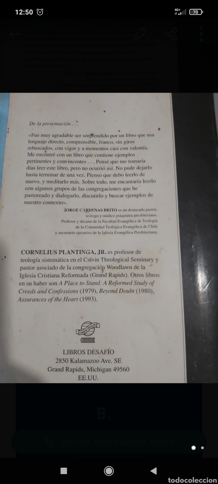 Libros de segunda mano: El pecado,Cornelius Platinga - Foto 2