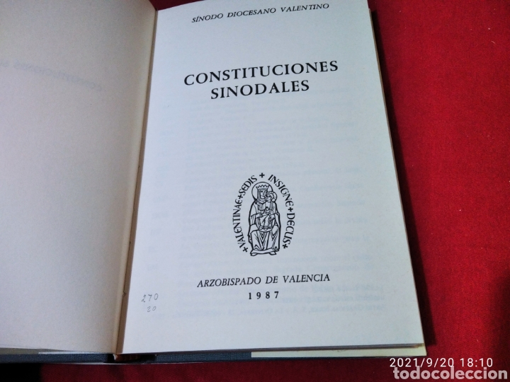 Libros de segunda mano: Libro Constituciones Sinodales, arzobispado de Valencia 1987 - Foto 5