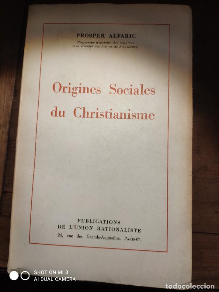 Libros de segunda mano: Origines Sociales du Christianisme, Alfaric