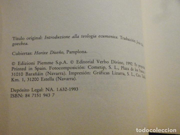 Libros de segunda mano: Introducción a la Teología Ecuménica - Jos E. Vercruysse - 11 Verbo Divino - 1993 - Foto 3 - 294956173