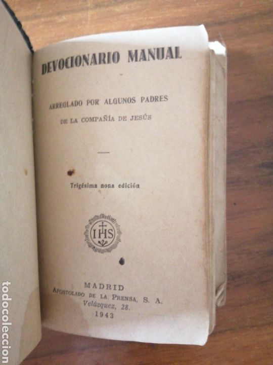 Libros de segunda mano: DEVOCIONARIO MANUAL 1943 - Foto 1