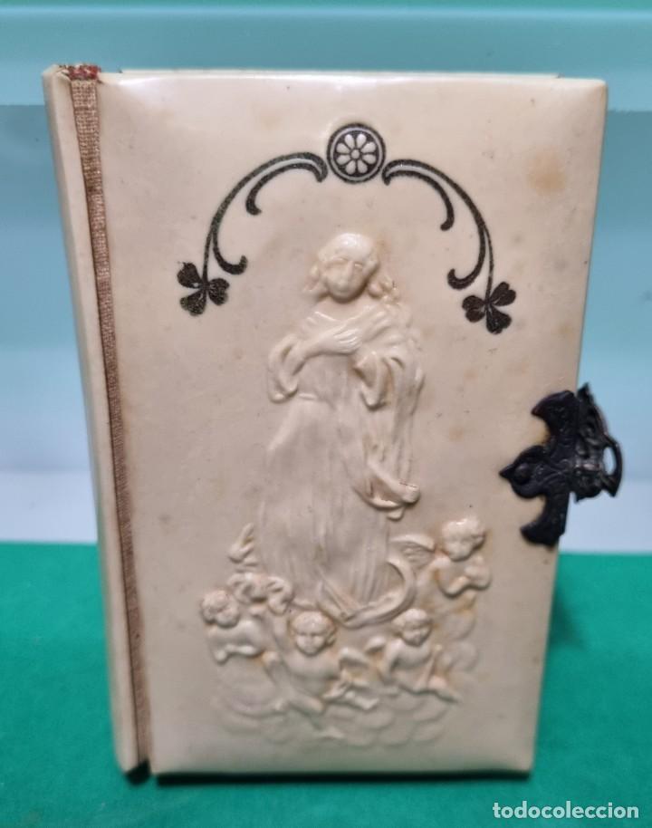 Libros de segunda mano: CONSERVADO Y ANTIGUO MISAL DEL NI&Ntilde;O, LIBRITO PARA LA INFANCIA TAPAS EN CELULOIDE RELIEVE INMACULADA