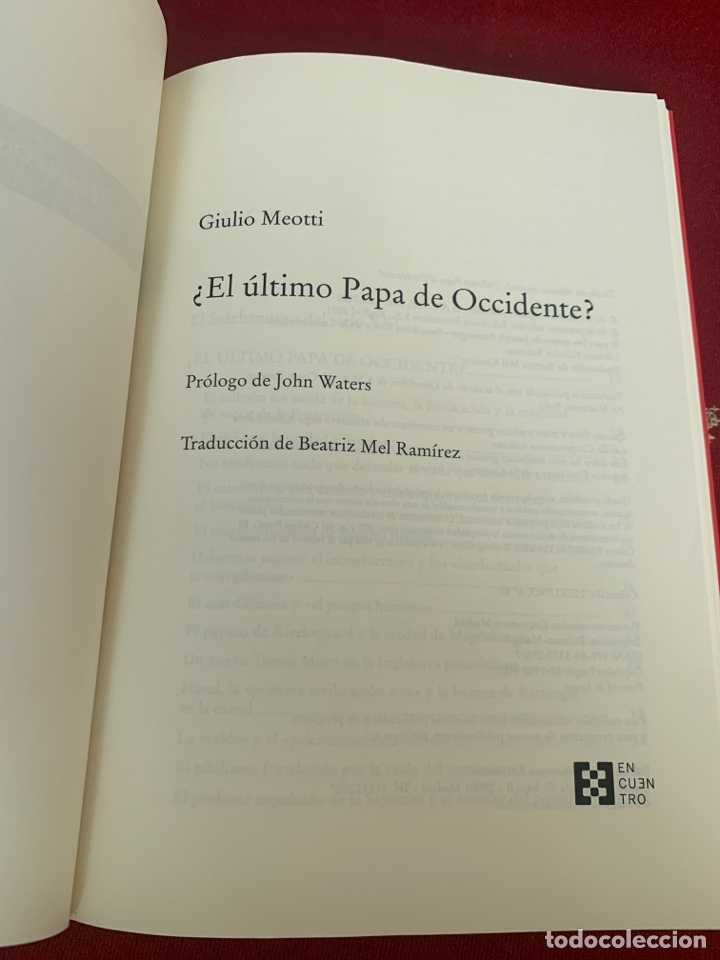 Libros de segunda mano: &iquest;El &uacute;ltimo Papa de occidente? Giulio Meotti. - Foto 4
