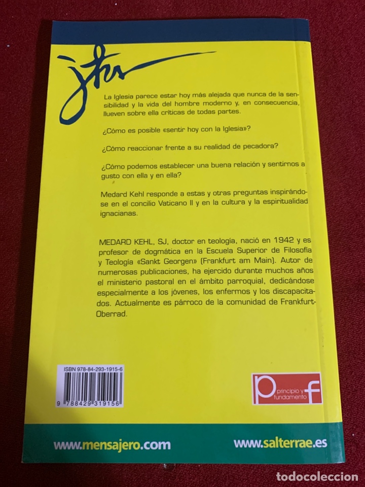 Libros de segunda mano: Sentir con la Iglesia. Medard Kehl. - Foto 2
