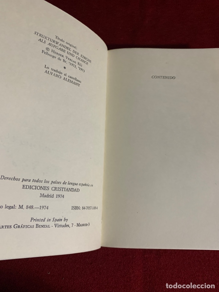 Libros de segunda mano: Cambio estructural de la Iglesia. Karl Rahner. - Foto 4